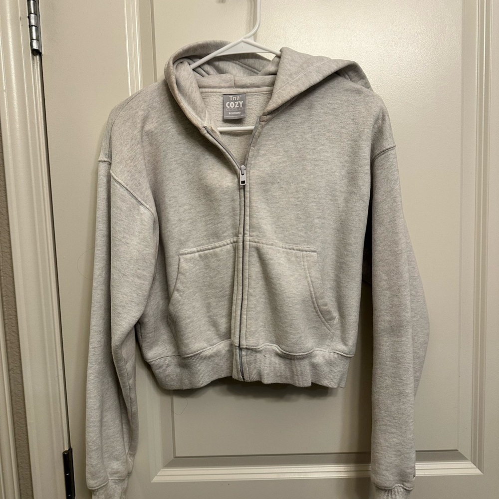 Aritzia TNA Gray Zip-Up Hoodie